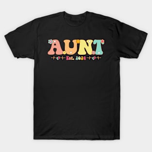 Aunt Est 2024 Aunt To Be Gifts New Aunt Pregnancy T-Shirt